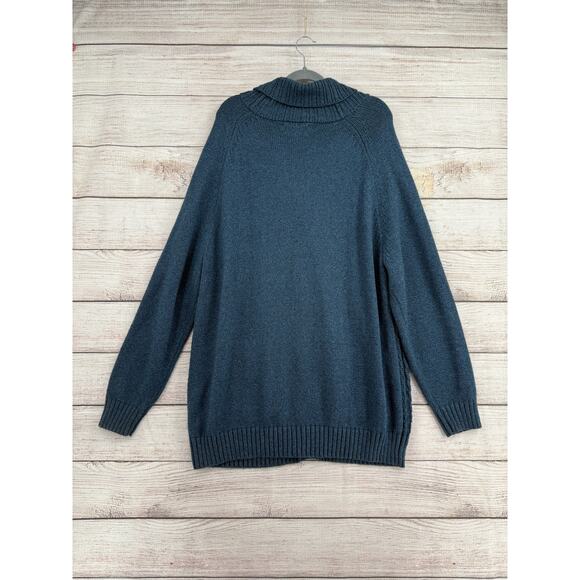 Oak Hill Cable Knit Button Down Cardigan Sweater Mens 2XL Heathered Blue NEW - Picture 2 of 7